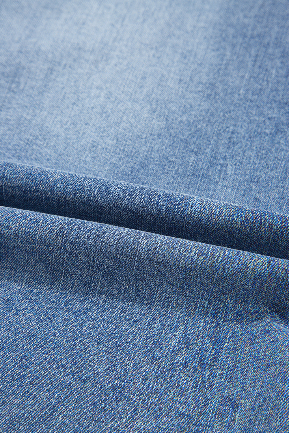 Myosotis Distressed Hem Denim Midi Skirt Irregular Look