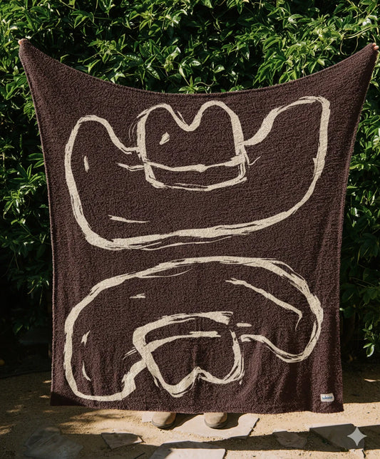 Howdy Plush Throw - Chocolate Brown