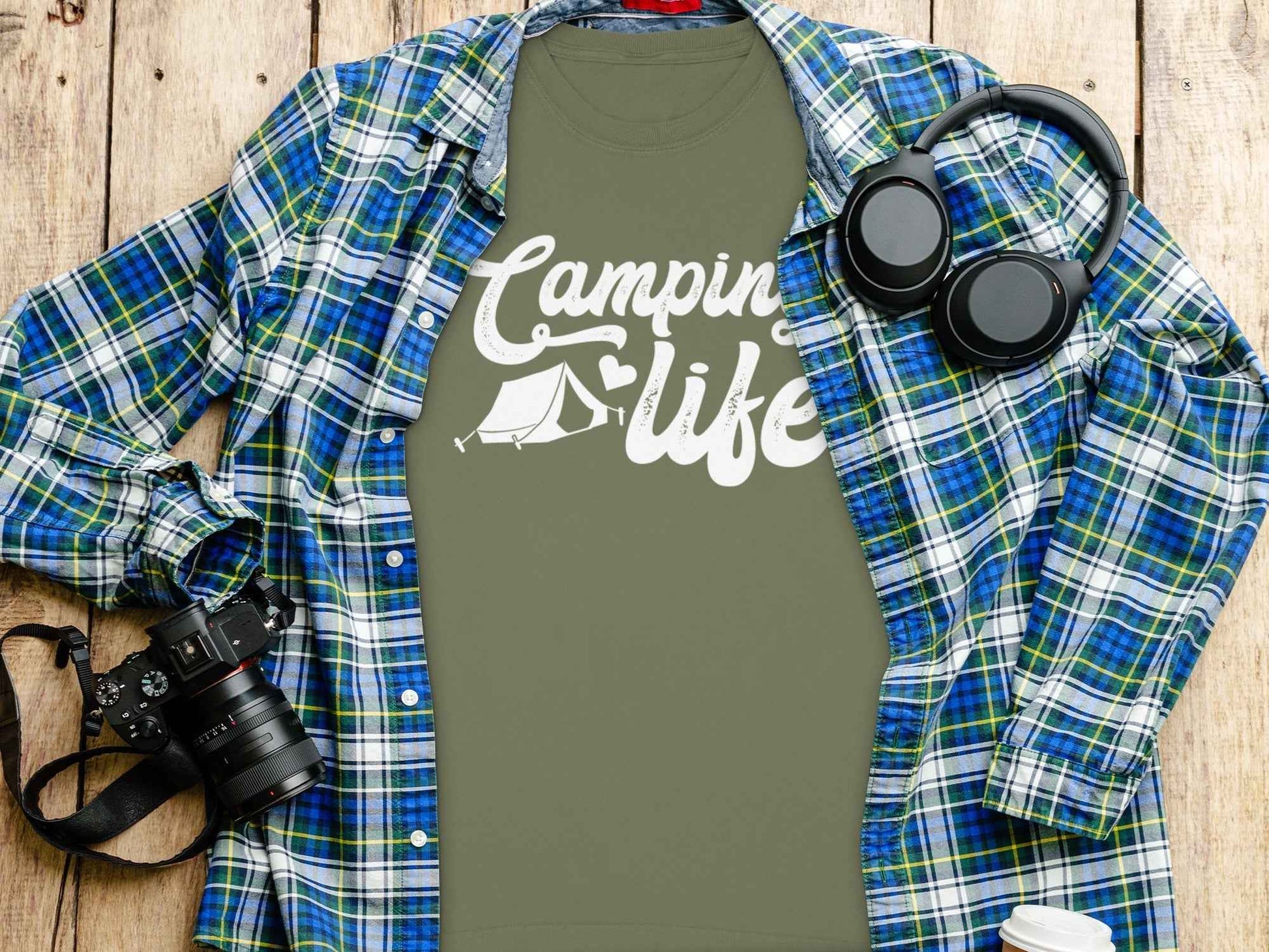 Camping Life with Tent and Heart Great Outdoors Long Sleeve T-Shirt