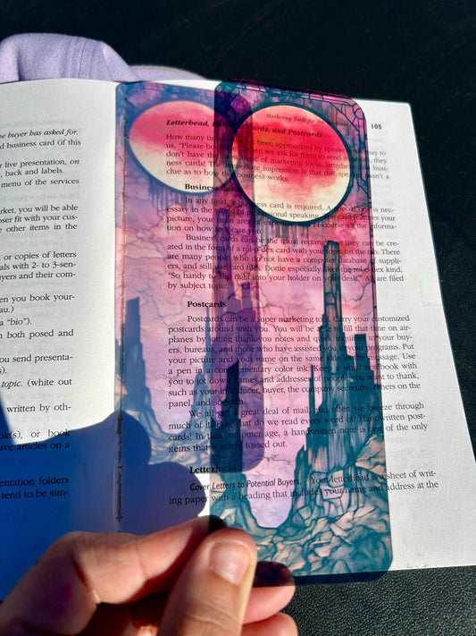 Blood Moon - Crimson Rise Bookmark  – Dark Fantasy Art for Epic Readers, Red Moon