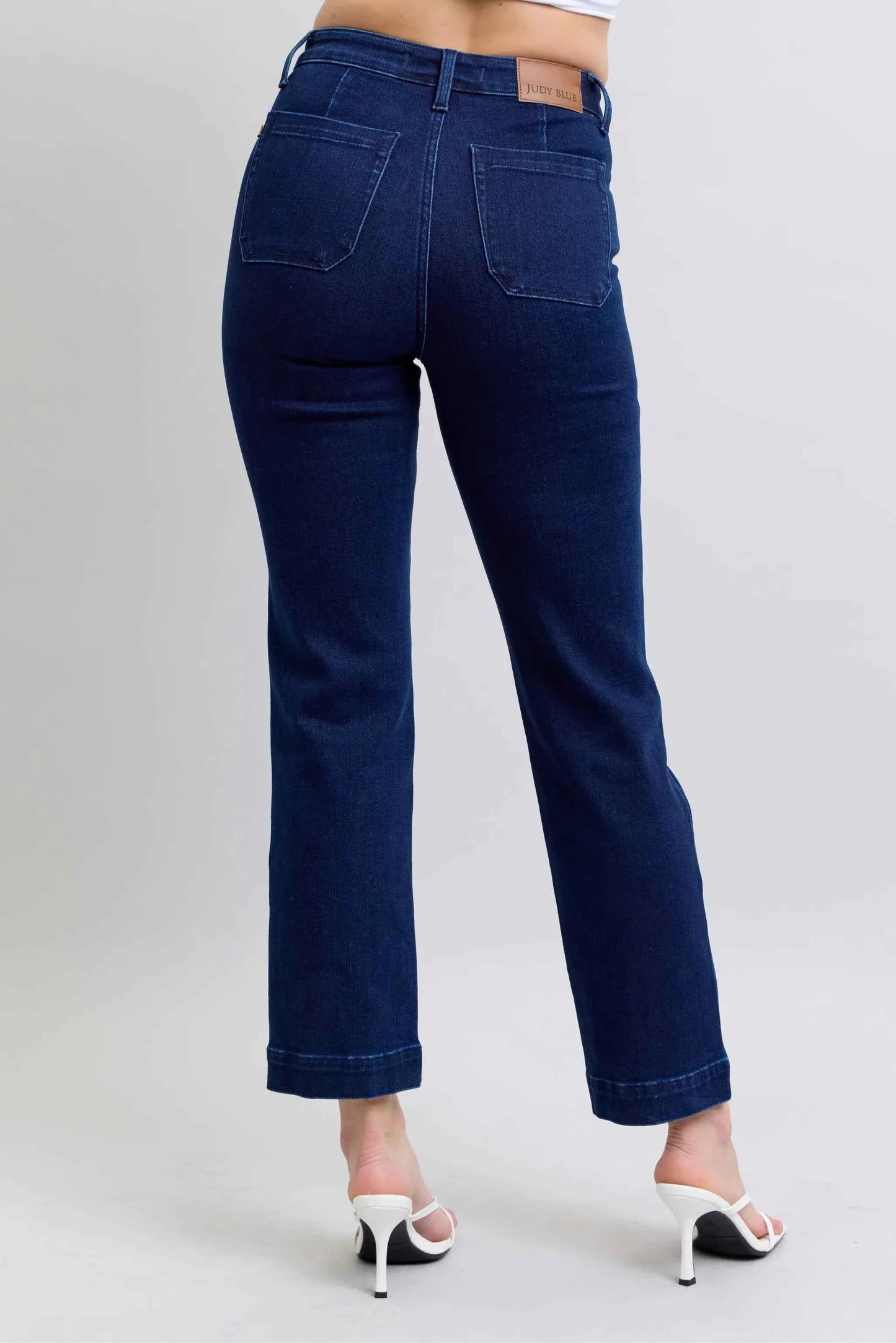 Judy Blue High Rise Straight Leg Jeans–Star Studded Plus Sizes