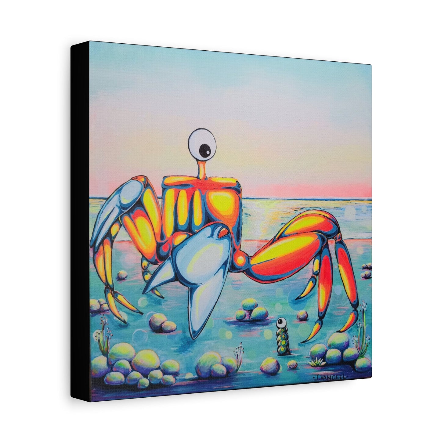 Cyclops Crab Original Canvas Art Print, Gift, Ocean Wall Art, Unique, Coastal Home Decor