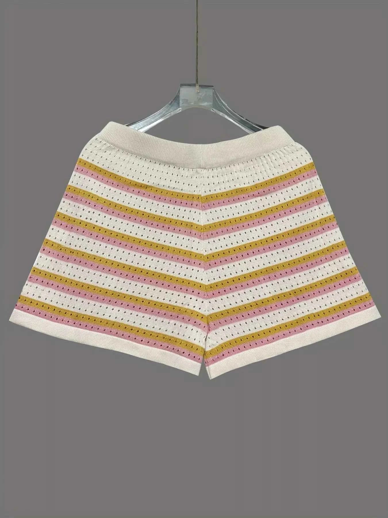 Openwork Button Up Top and Shorts Set