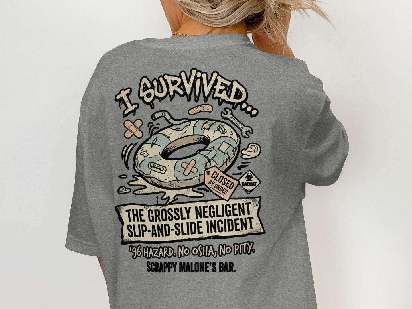 Scrappy Malone's 96 Hazard Survivor Tee - Vintage Bar Style