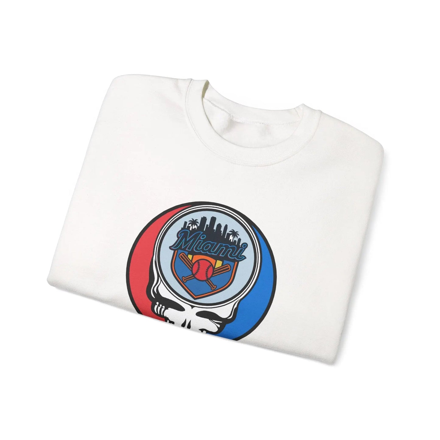 Miami Marlins Original Stealie Grateful Dead Crewneck Grateful Dead Sweatshirt