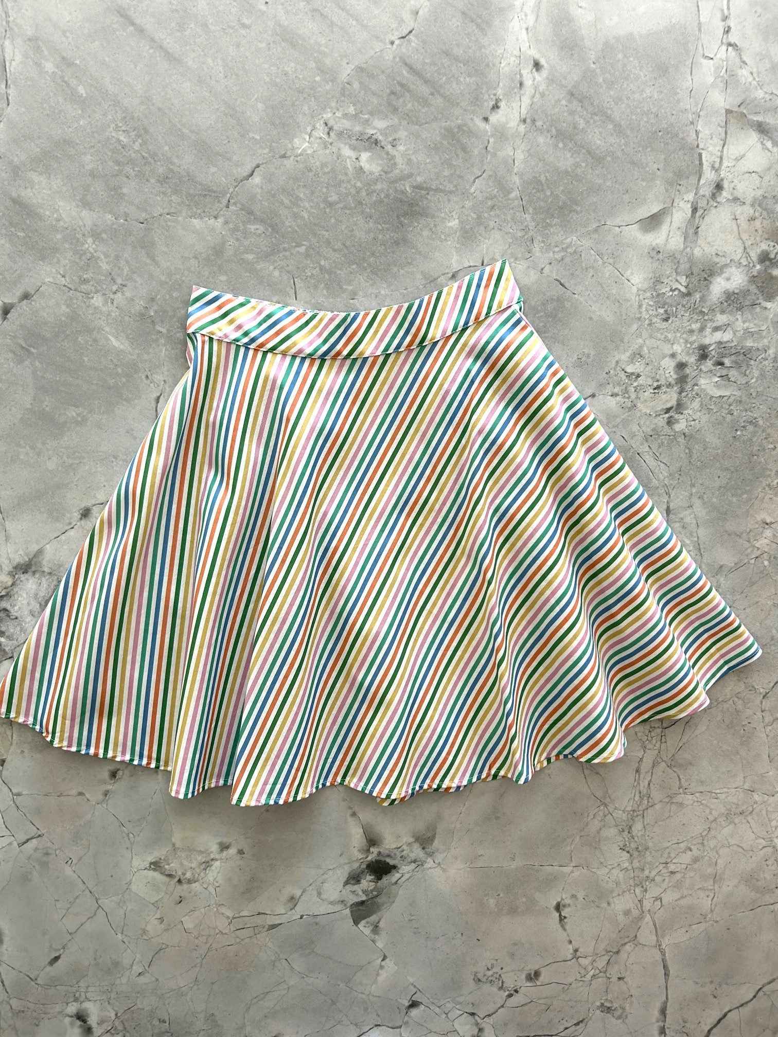 Rainbow Stripe Skater Skirt