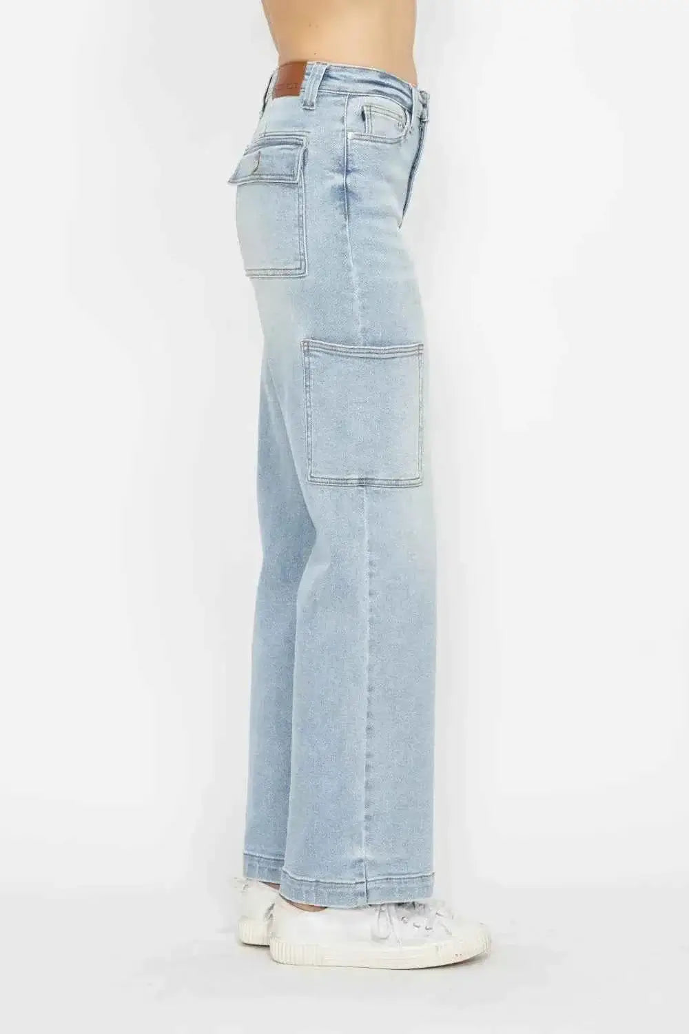 High Waist Straight Cargo Jeans
