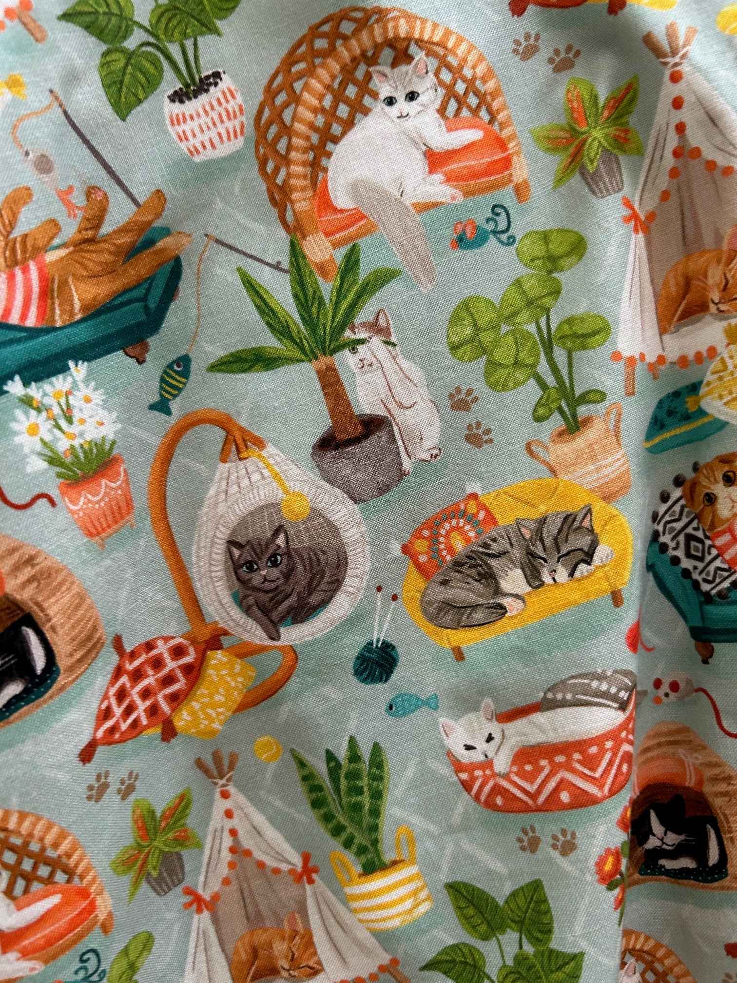 Cats & Plants Skater Skirt