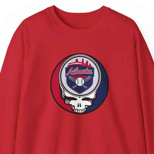 Atlanta Braves Original Stealie Grateful Dead Crewneck Grateful Dead Sweatshirt