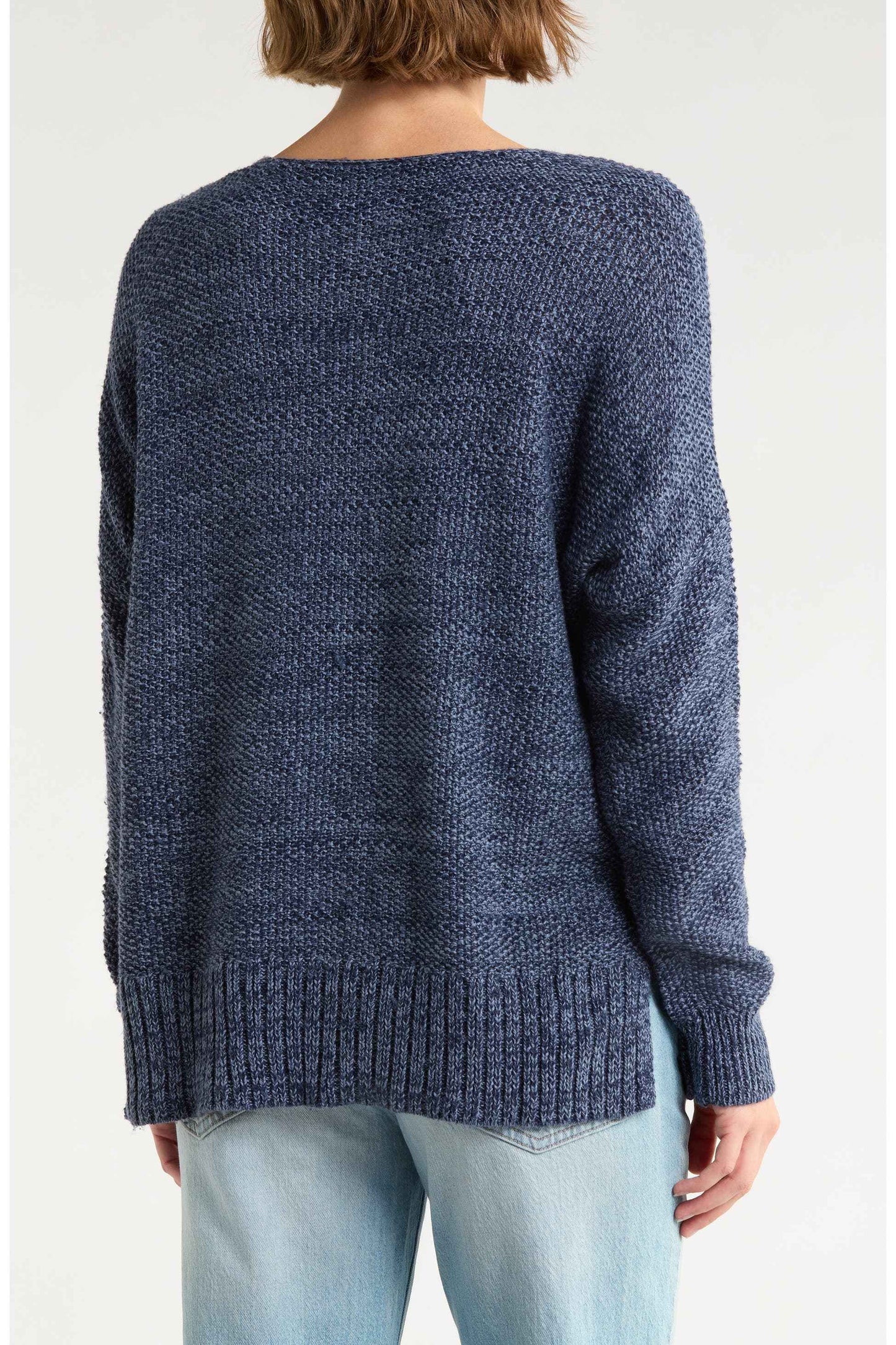 [7WP5056-410] WOMENS LUCKY BRAND SPRING WEIGHT V NECK PULLOVER - AMERICAN NAVY