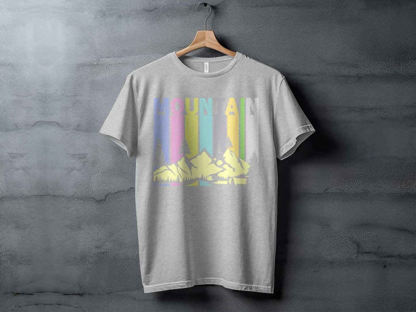 Colorful Mountain Scenery Graphic T-Shirt Long Sleeve T-Shirt