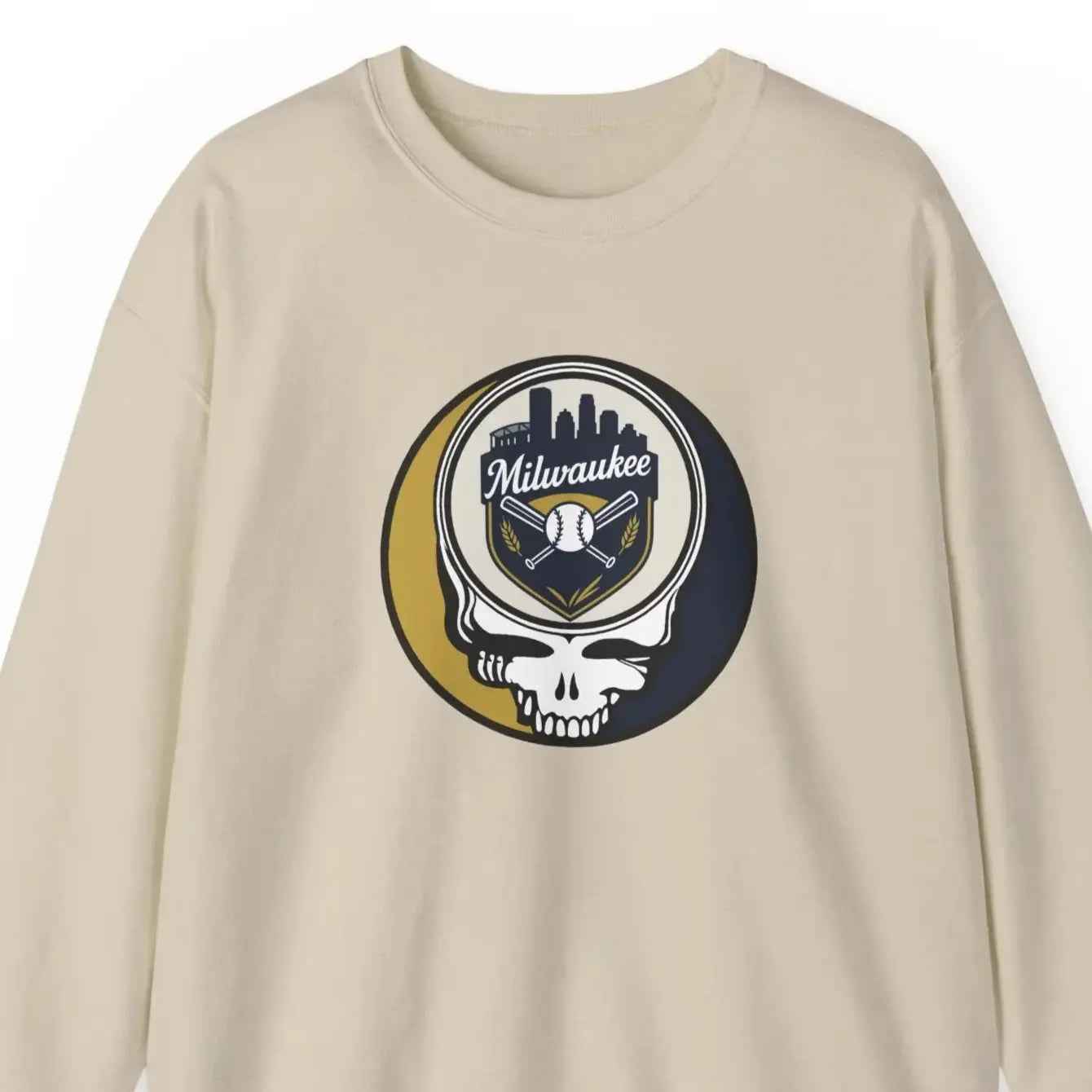 Milwaukee Brewers Original Stealie Grateful Dead Crewneck Grateful Dead Sweatshirt
