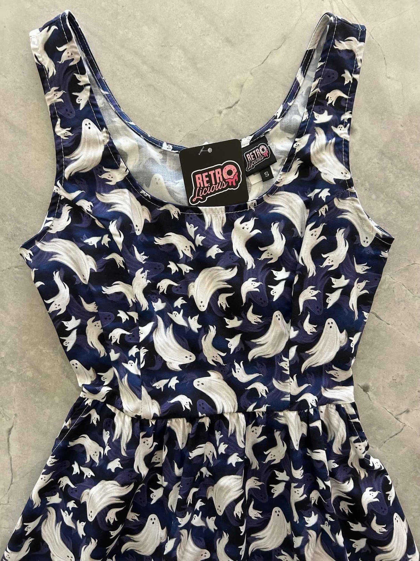 Flying Ghosts Shorter Length Fit & Flare Dress
