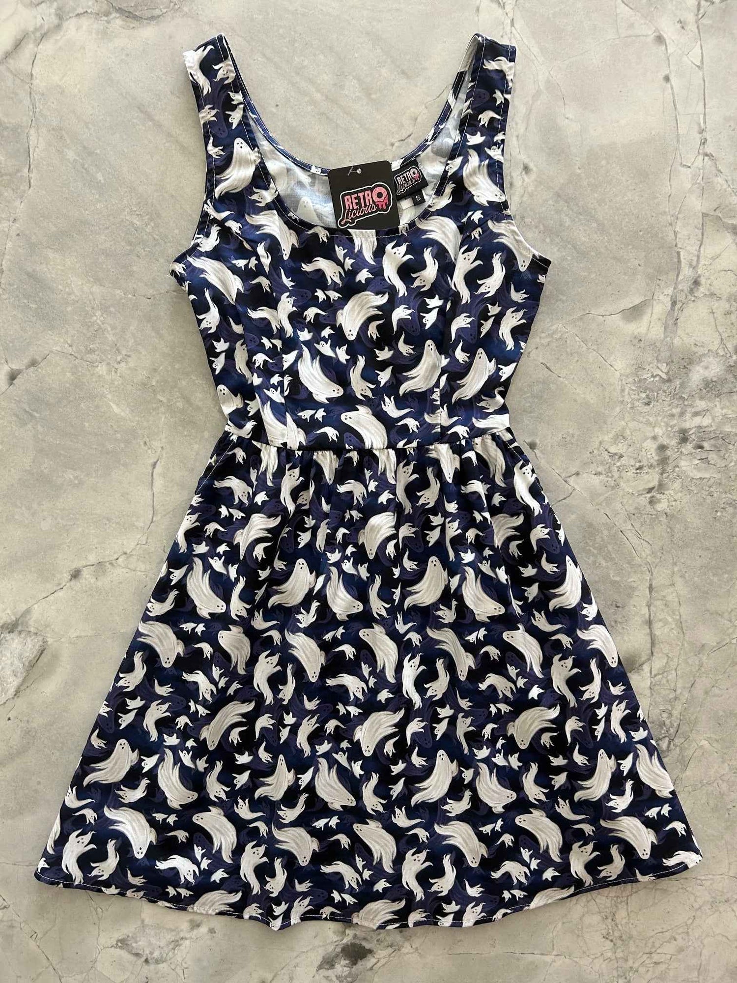 Flying Ghosts Shorter Length Fit & Flare Dress