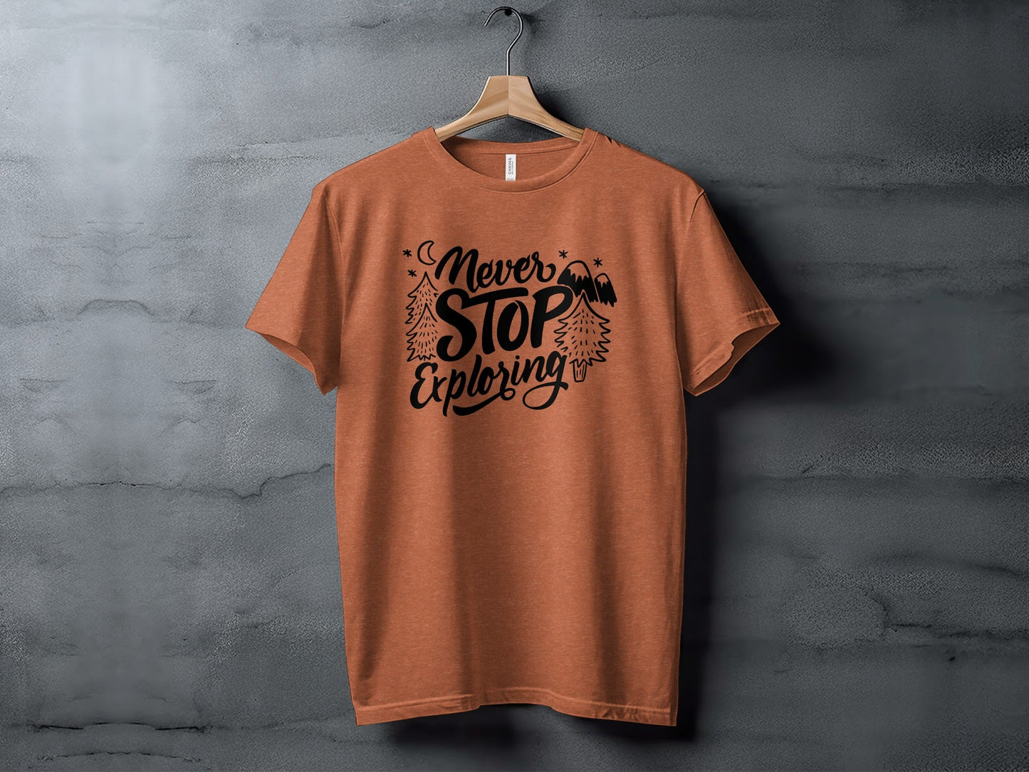 Never Stop Exploring Mountain Adventure Outdoors T-Shirt