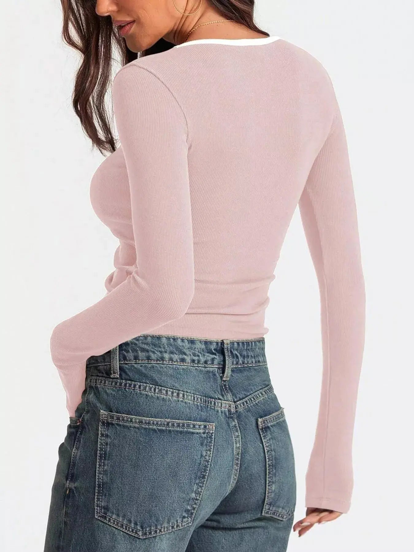 Scoop Neck Long Sleeve T Shirt