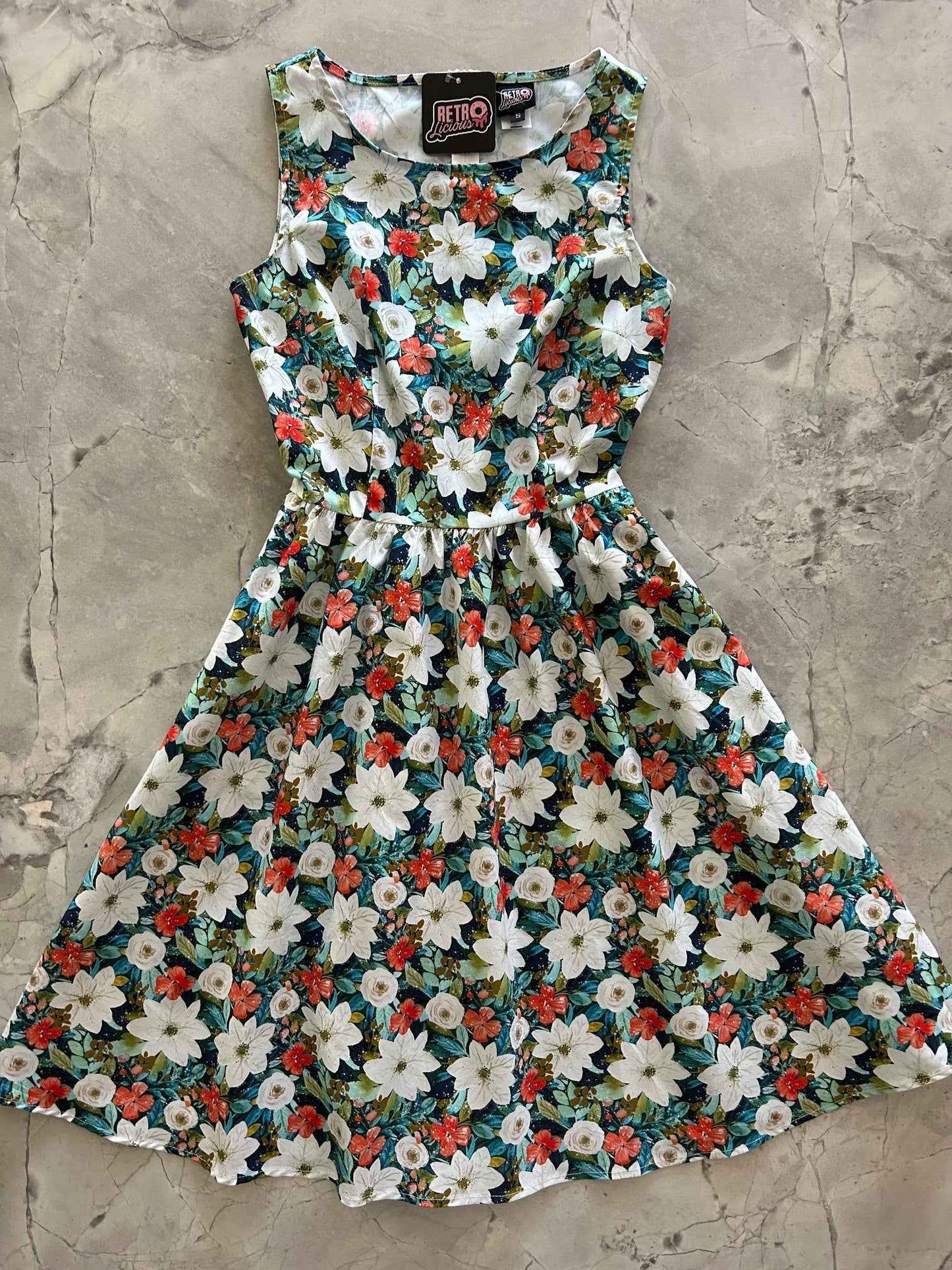 Winter Floral Vintage Dress