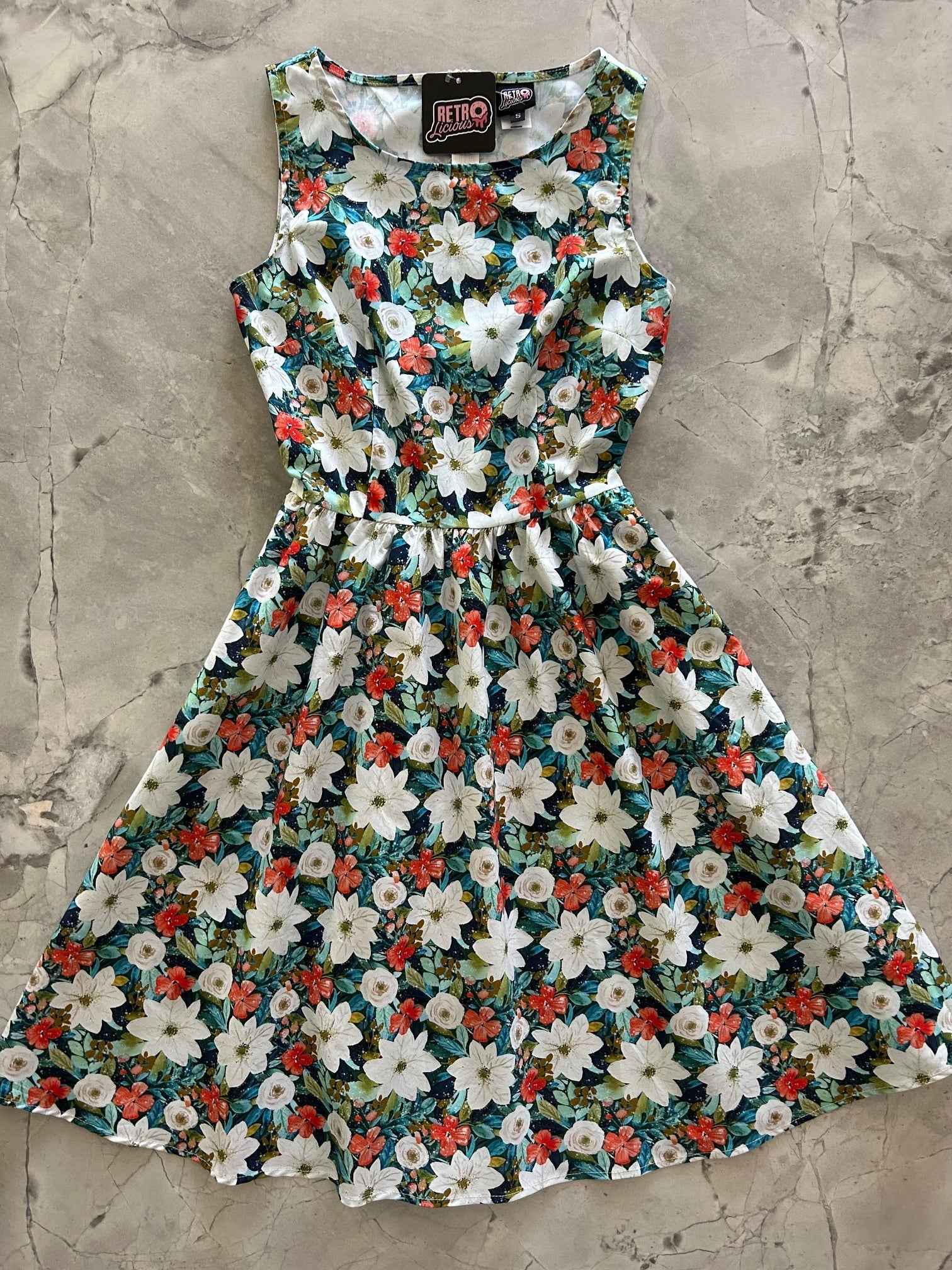 Winter Floral Vintage Dress