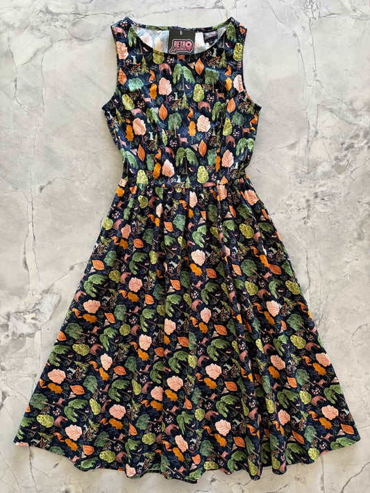 Woodland Midi Dress in Navy