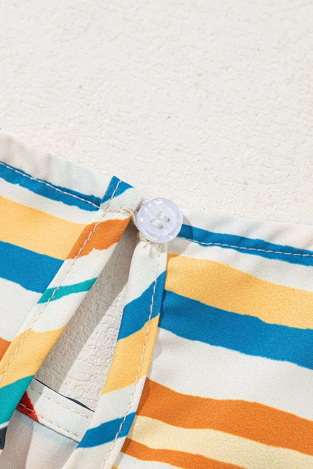 Multicolor Striped Flutter Sleeve Blouse