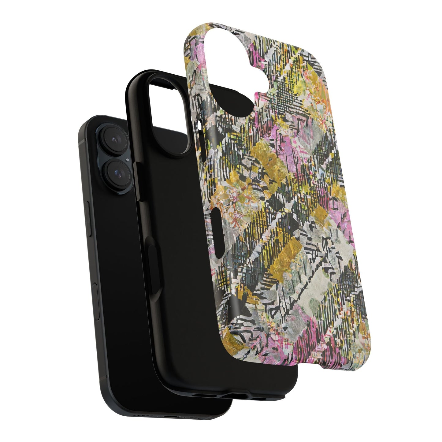 Purple Plaid Floral Artistic Tough Phone Case