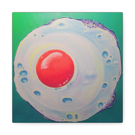Neon Fried Egg Original Canvas Art Print, Wall Art Decor