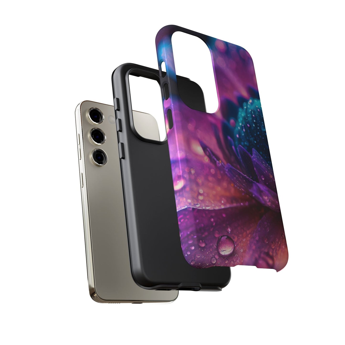 Vibrant Blue And Purple Flower Tough Phone Case