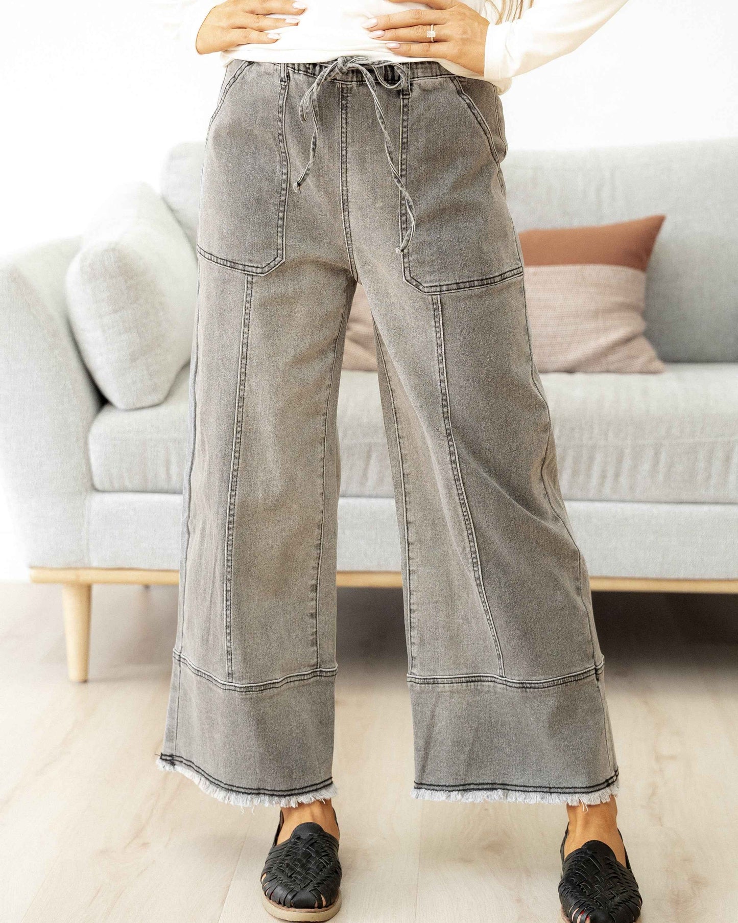 Beau Wide Leg Jeans - Gray Wash