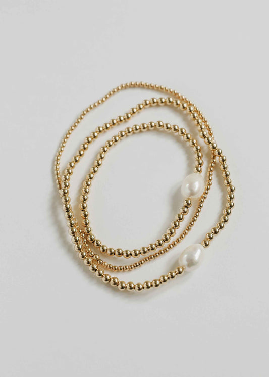 14K Gold Filled || Beaded Stretch Anklet