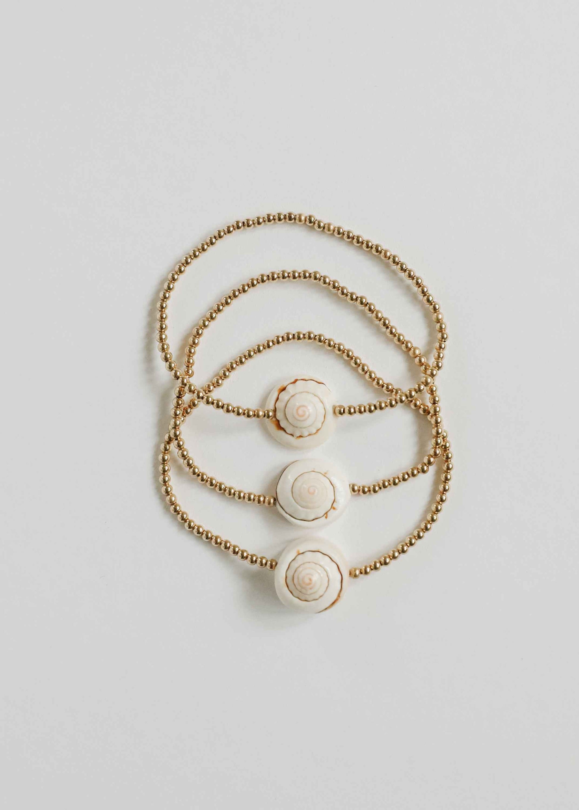 Dainty 14K Gold Filled + Sea Shell || Stretch Anklet or Bracelet