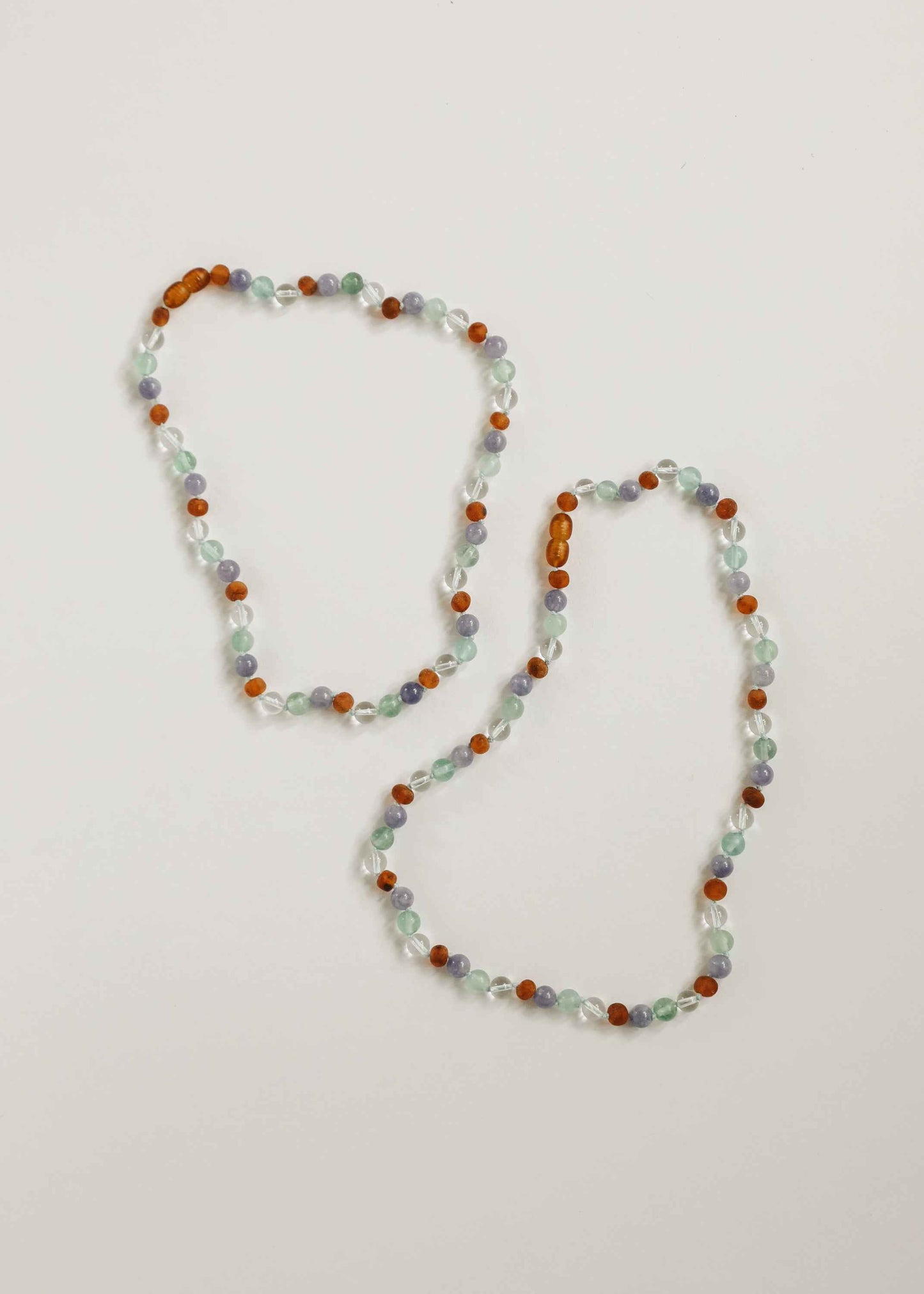 Baltic Sea Amber + Natural Gemstone || Beaded Necklace