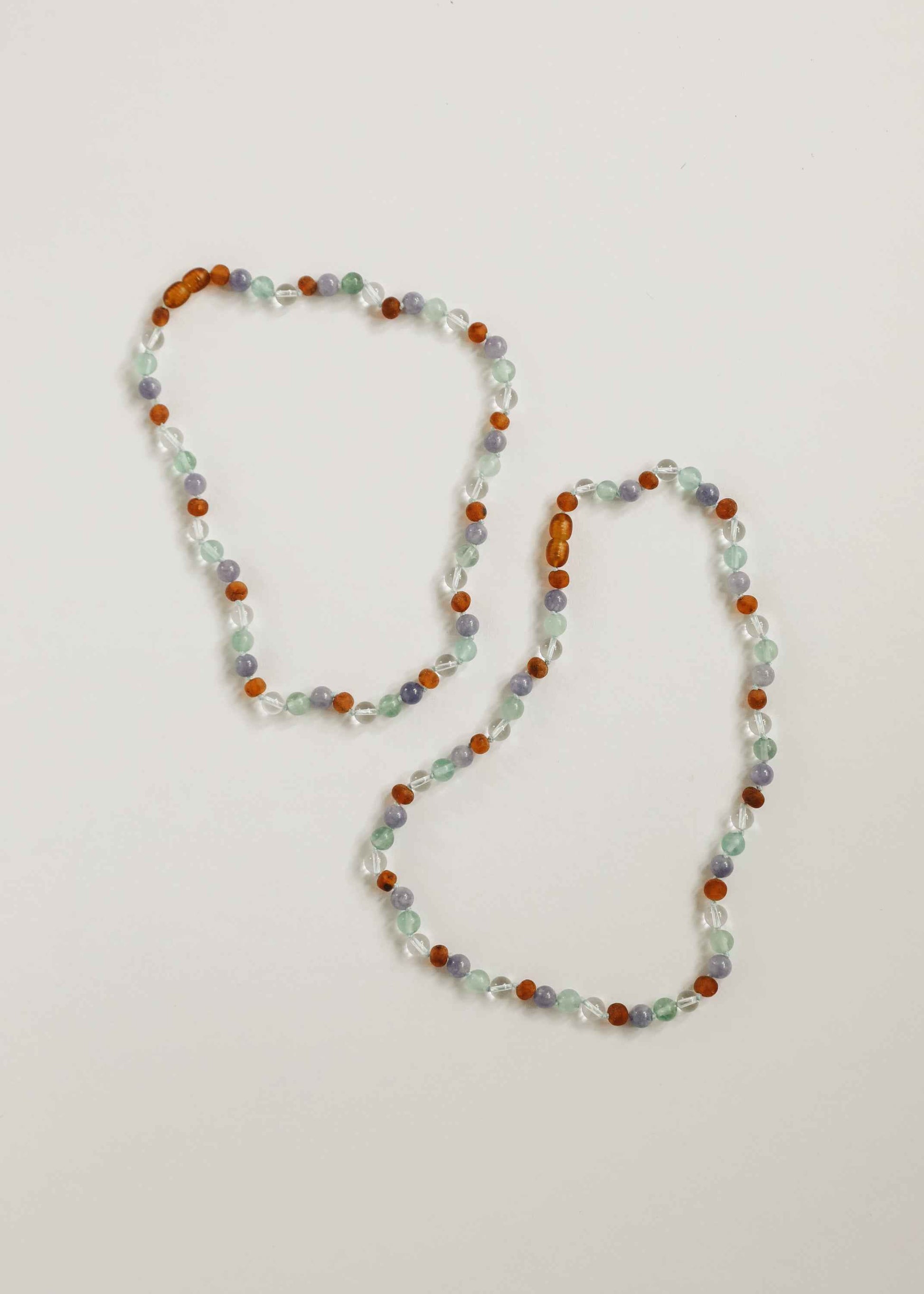 Baltic Sea Amber + Natural Gemstone || Beaded Necklace