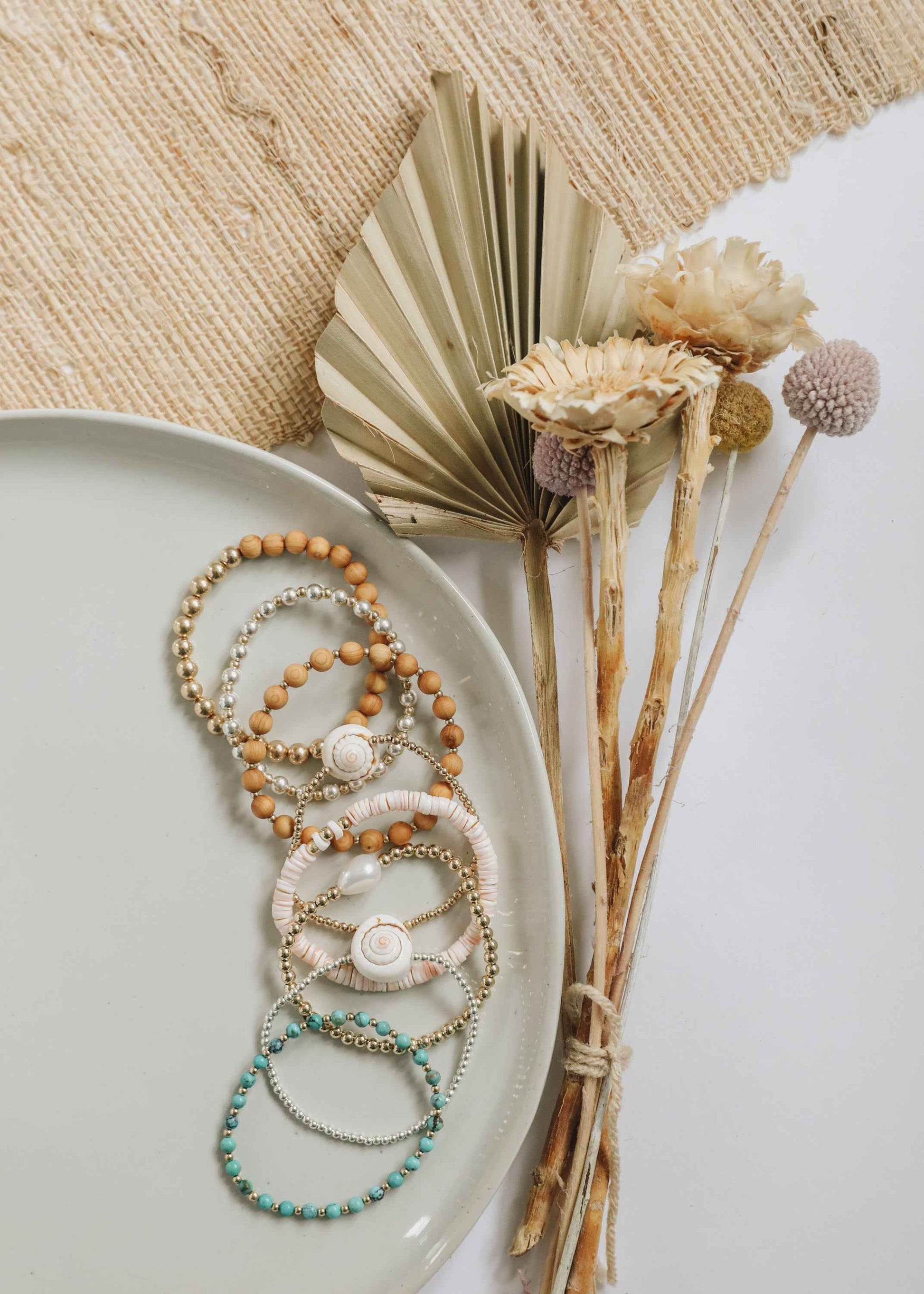 Dainty 14K Gold Filled + Sea Shell || Stretch Anklet or Bracelet