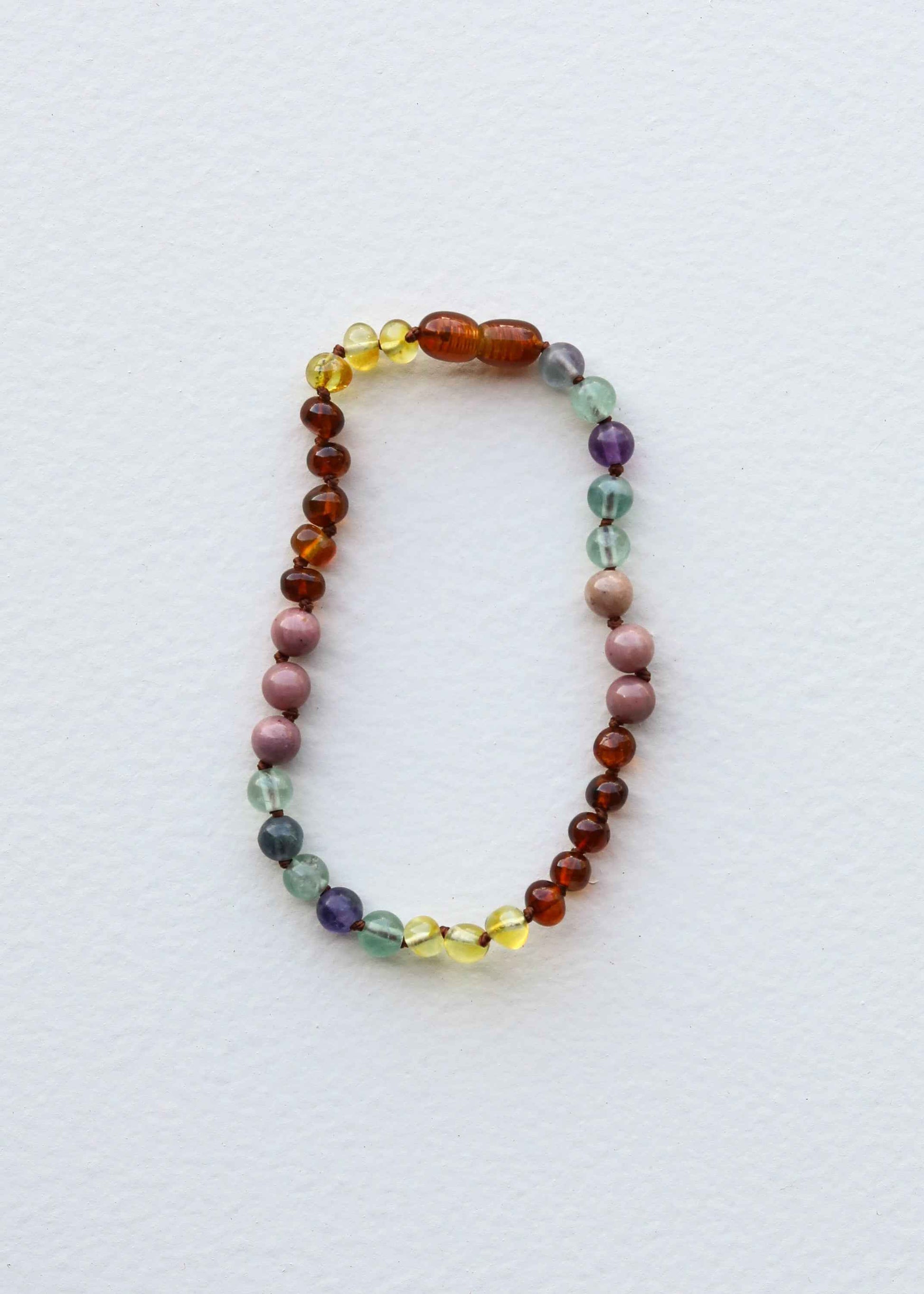 Raw Baltic Sea Amber + Stone Rainbow || Anklet • Bracelet