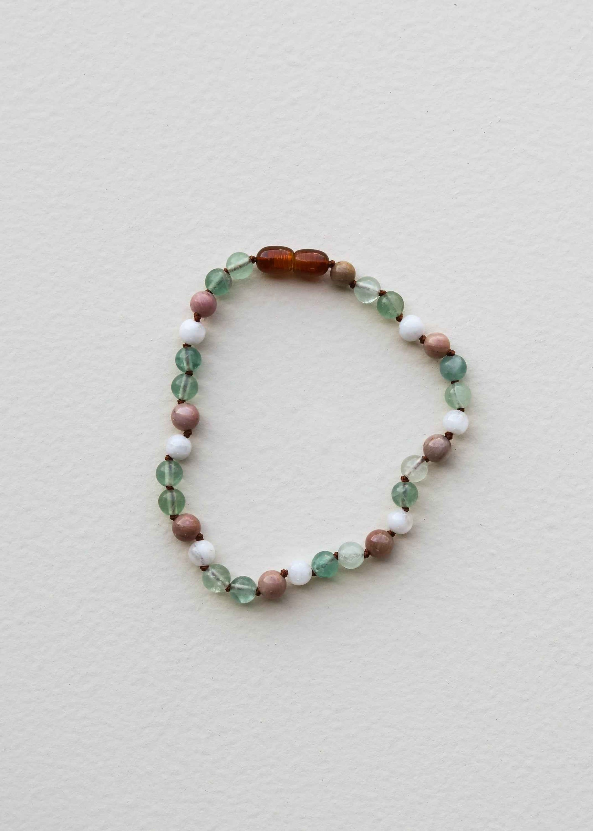 Fluorite + Moonstone + Rhodonite || Natural Gemstone Anklet or Bracelet