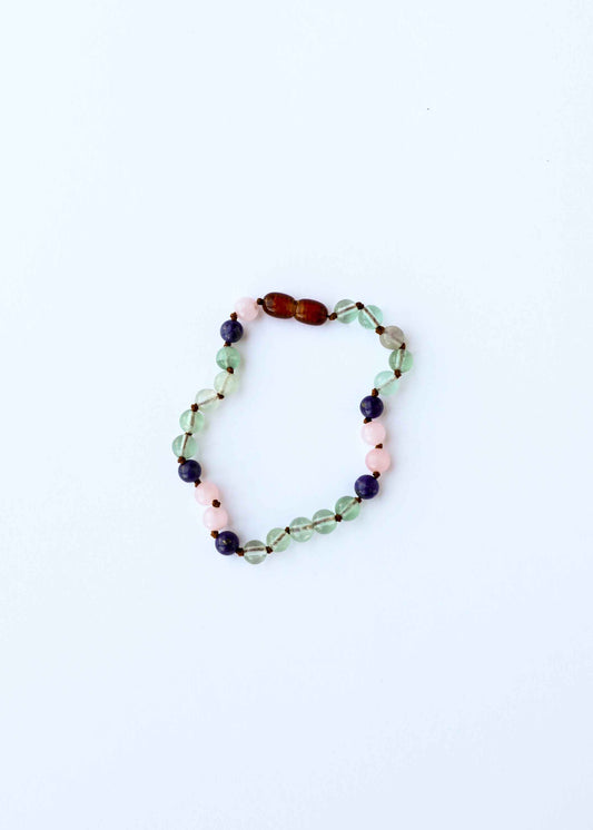Fluorite + Lapis Lazuli + Rose Quartz || Gemstone Anklet or Bracelet