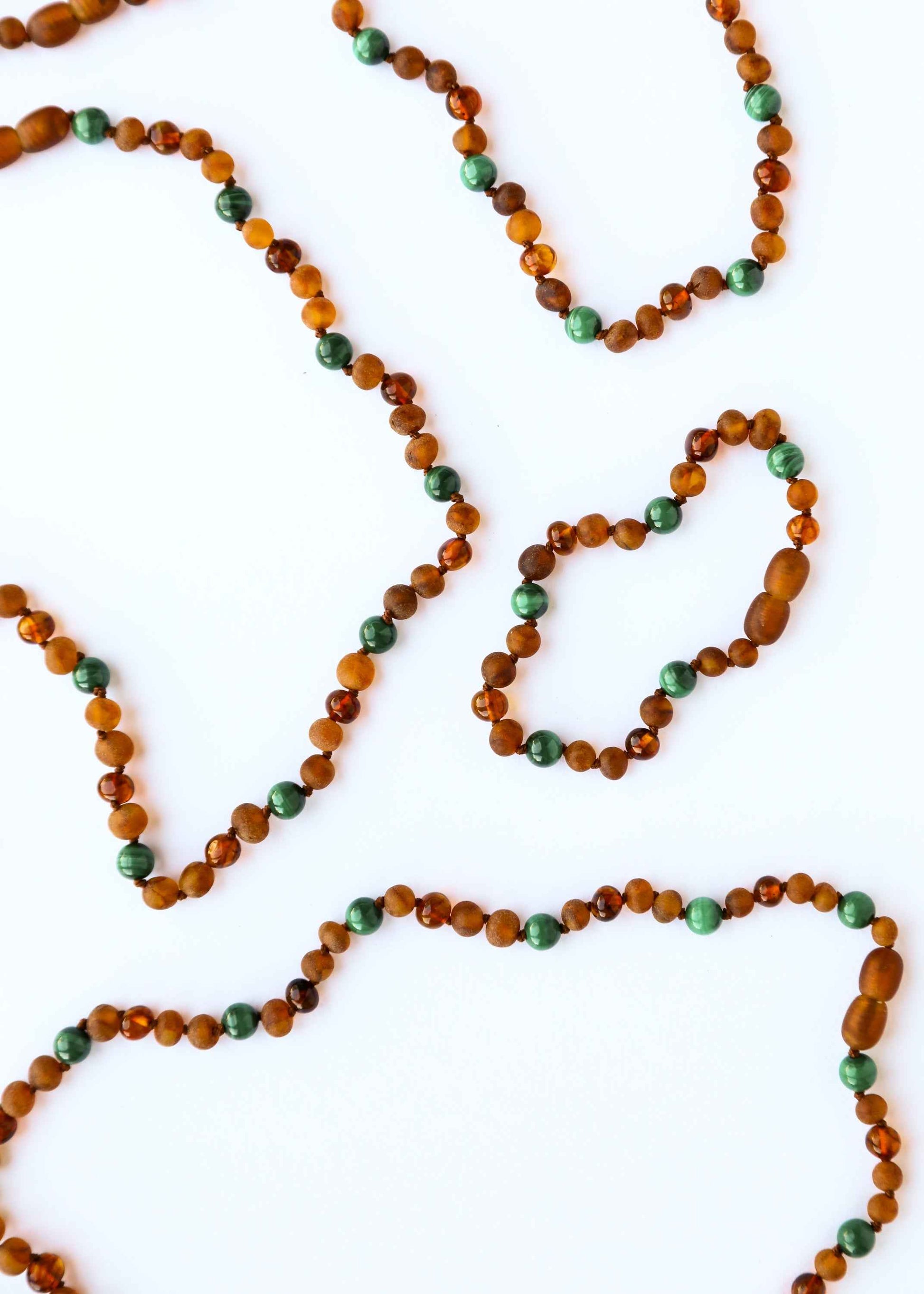 Baltic Sea Amber + Malachite Halo|| Necklace