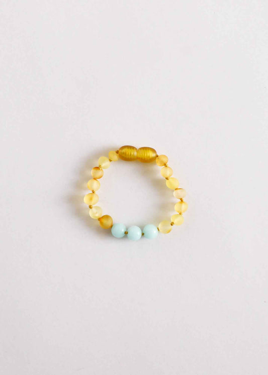 Raw Honey Baltic Amber + Amazonite || Anklet or Bracelet