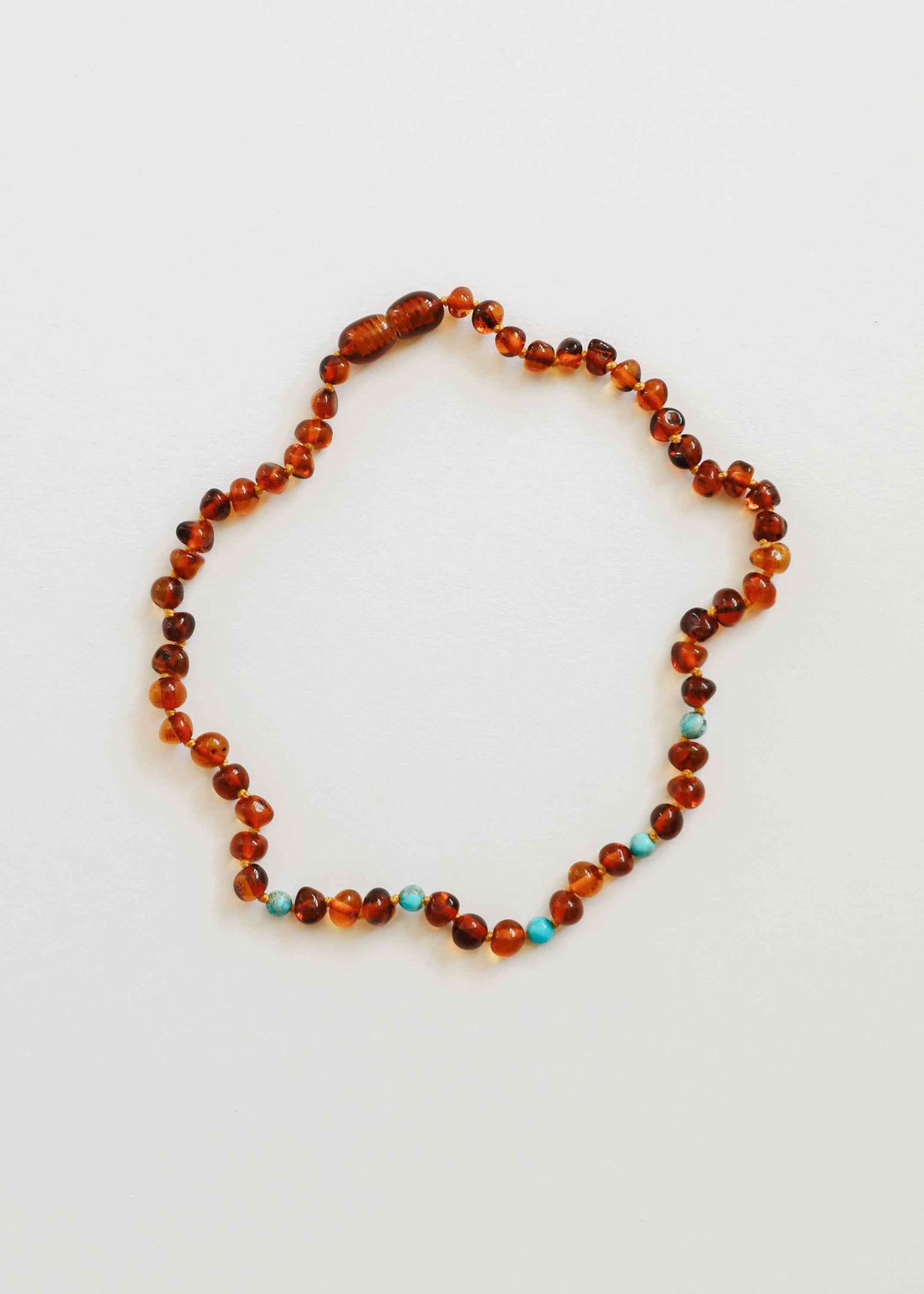 Cognac Baltic Amber and Natural Turquoise || Necklace