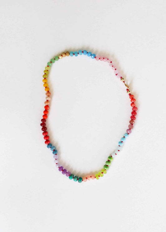 Natural Gemstone Necklace + 14k Gold Filled Toggle : Skyline
