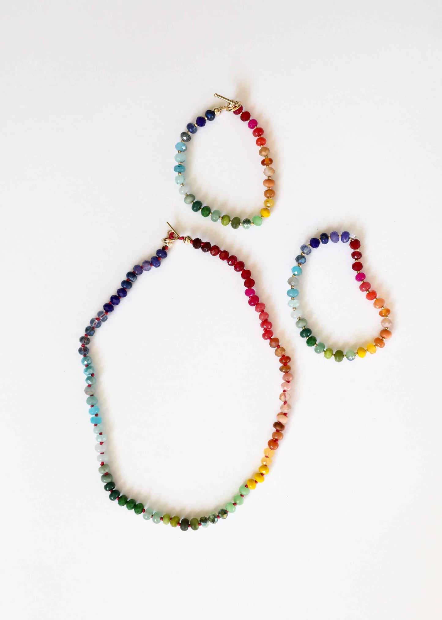 Natural Gemstone Necklace + 14k Gold Filled Toggle : Key West