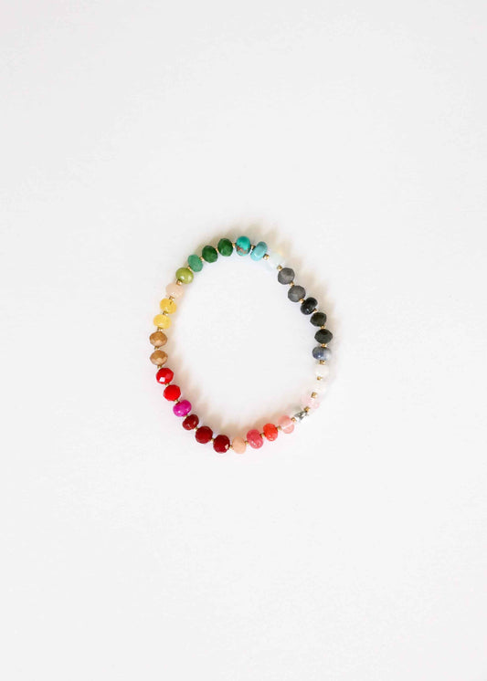 Natural Gemstone Bracelet + 14k Gold Filled Toggle : Paradise