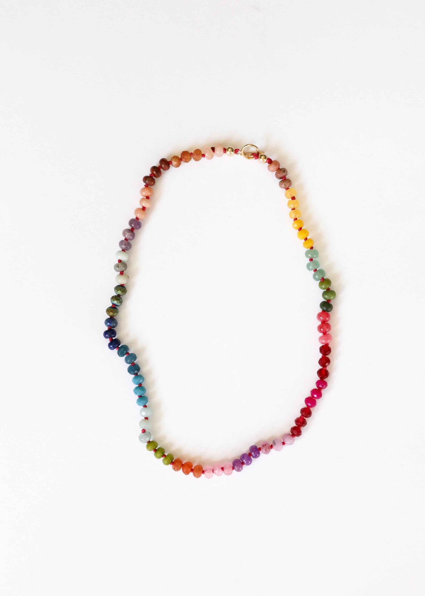 Natural Gemstone Necklace + 14k Gold Filled Toggle : Gold Rush