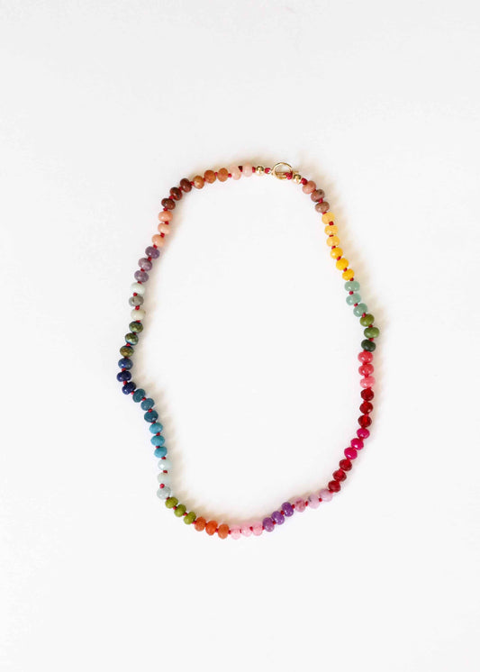 Natural Gemstone Necklace + 14k Gold Filled Toggle : Gold Rush