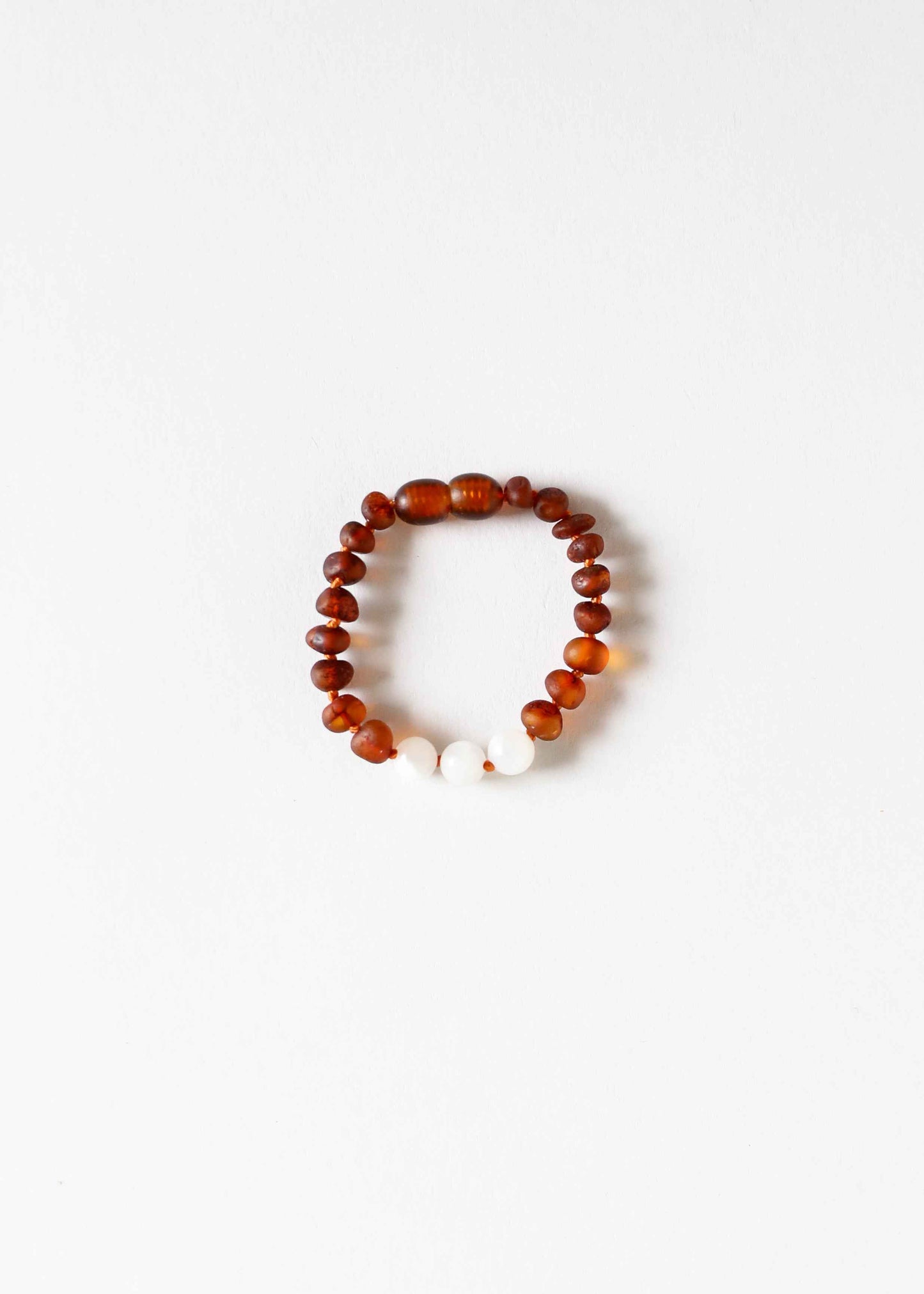 Raw Cognac Baltic Amber + Moonstone || Bracelet Set