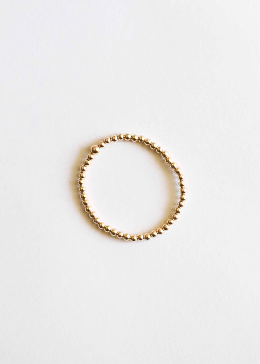 14k Gold Filled || Beaded Stretch Bracelet or Anklet