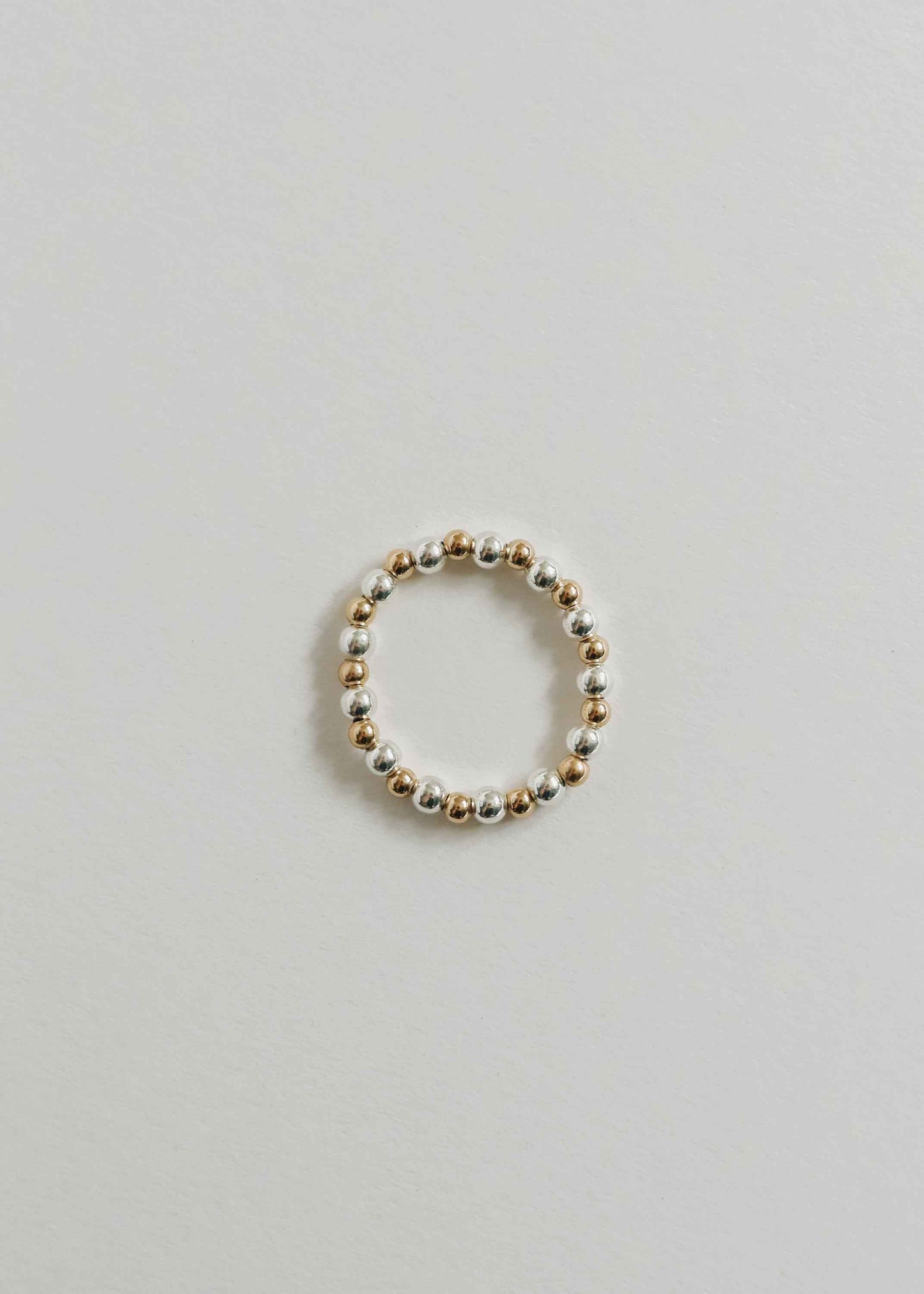 Sterling Silver + 14k Gold Filled || Beaded Stretch Ring