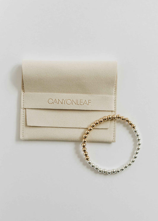 Sterling Silver + 14k Gold Filled Moon || Beaded  Bracelet