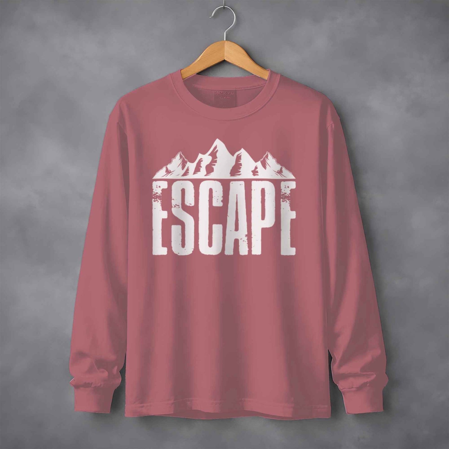 Escape to Nature with Mountain Graphic Art Long Sleeve T-Shirt