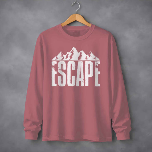 Escape to Nature with Mountain Graphic Art Long Sleeve T-Shirt